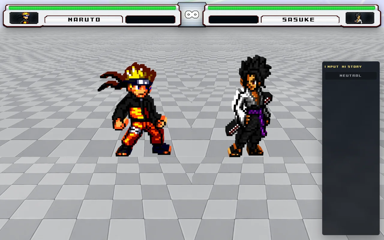 K.O.R.E. 3D roster fighter in a browser Training session